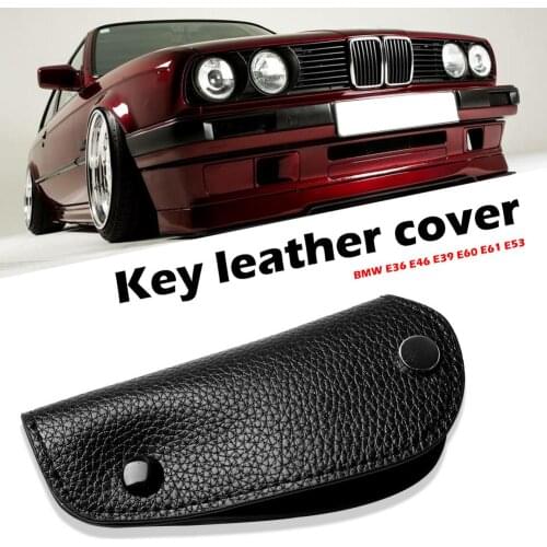 For BMW E36 E46 E39 E60 E61 E53 Key Case Litchi Synthetic Leather Convenient and Generous Cover