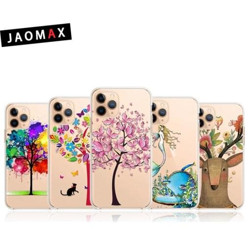 Jaomax Colorful Flower Deer Mermaid Phone Case For iPhone 11 Pro XR XS Max 6s 7 8 Plus 5s Transparent Soft Silicone Cover Cases