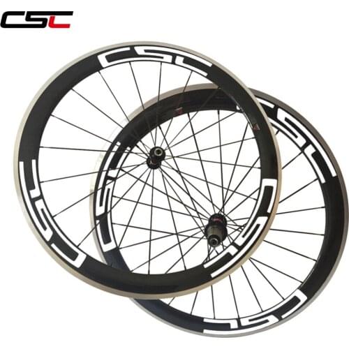 CSC 700C aluminum brake track 23mm width 50mm clincher carbon + alloy road bicycle wheelset A291SB F42SB hub pillar 1420 spokes