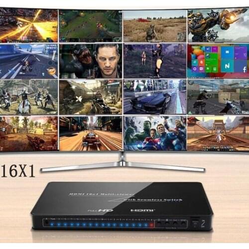 HDMI 16x1 Quad Multi-viewer Switcher 16 In 1 Out Seamless Switch Multiviewer Picture Screen Divider Converter Ethernet RS232