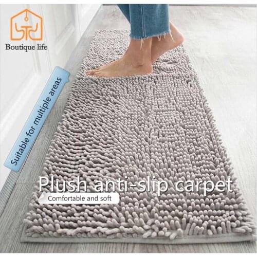 Microfiber Chenille Bath Mat Water Absorb Anti Slip Bathroom Rug Carpet for Living Room Floor Mat for Kids Tapete De Banheiro