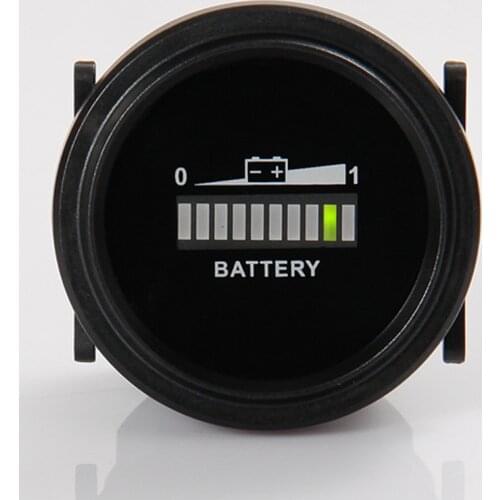 Round ACID LED Level Battery Indicat Storage Battery Indicator Hour Meter Counter for Lawn Care or Floor Care Equipment 12V 24V