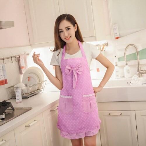 Korean fashion apron womens apron cotton sleeveless kitchen strap cooking bib double-layer home apron cotton