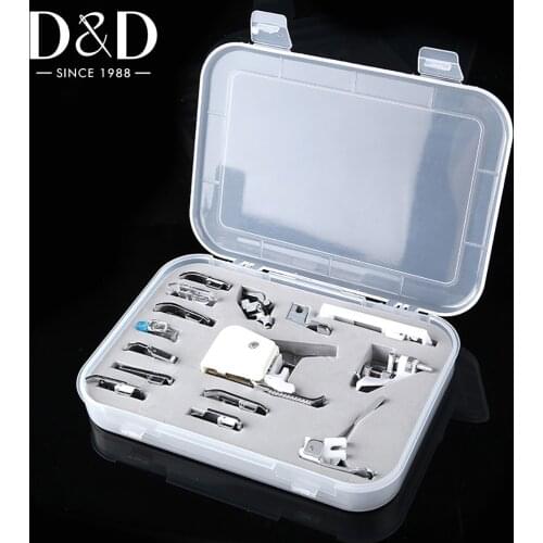 15pcs Home Domestic Sewing Machine Presser Foot Feet Kit Set Sewing Part Tool Kit with Storage Box Sewing Tool