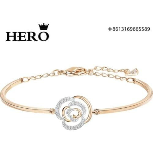 HERO Original Reprint High Quality 1:1 SWA Two-Color Romantic Rose Plated Rose Gold Bracelet With Logo Envelope