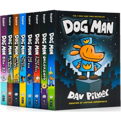 4-12year 8book/set Children English story book Dog Man The Epic Collection English picture cartoon book Children early education