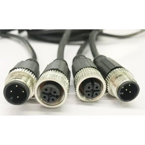 M12 Sensor Connector Waterproof Straight/Right Angle Line Male Female 5M Cable Wire 4Pin 5Pin 8Pin Adapter