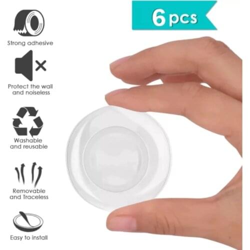 1 Sheet Silicone Transparent Wall Protector Safety Shock Absorber Door Handle Bumpers Mute Door Stoppers Crash Pad Stop