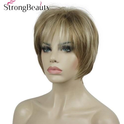StrongBeauty Synthetic Wig Short Straight Wigs Womens Hair Natural Wig