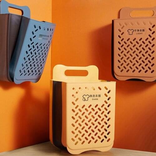 Foldable Laundry Basket Wall Hanging Storage Baskets Household Items Organization Bathroom Laundry Hamper Clothes Organizer