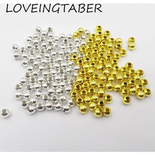 Choose Size/Color First) 4mm/5mm/6mm/8mm Silvery/Gold Ball Findings Iron Spacer Beads For DIY Making