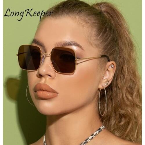 Square Sunglases Women Men Retro Metal Frame Sun Glasses Vintage Gold Gray Eyewear Drving Fishing Glasses Lentes De Sol Hombre