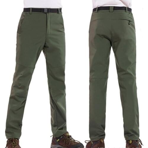 Outdoor Men Winter Fishing Trekking Hiking Pants Camouflage Plush Thick Long Trousers Casual Male Breathable Sportwear Trousers