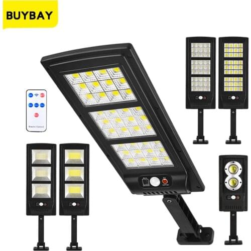 New 60/180/144LEDs Solar Street Lights Outdoor Motion Sensor Security Lamp with 3 Lighting Modes Smart Remote Control Light