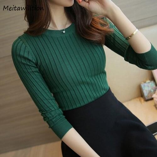 2019 Women Autumn Winter Sweater Shirts Korean Long Sleeve High Elastic Pullovers Casual Female Sheath Knitted Shirts Tops