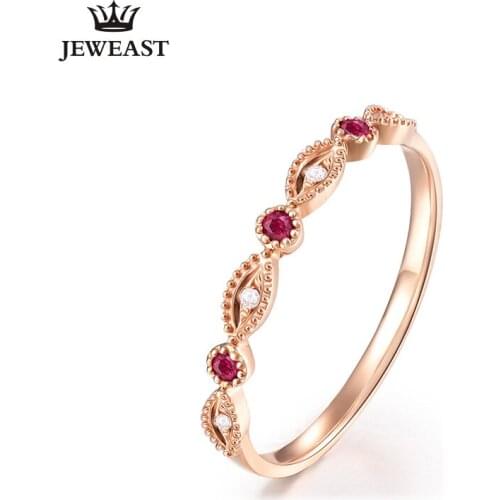 ENZO Natural ruby 18K Pure Gold 2020 New Hot Selling Top Ring Women Heart Shape Ring For Ladies Woman Genuine Jewelry