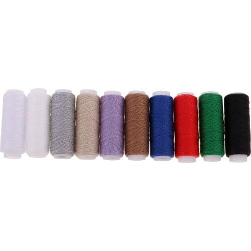 10 Spools 20S/3 Polyester Household Heavy Duty Jeans Line Sewing Thread Strong Jeans Shoes Bags Fard Craft Denim Line Cord