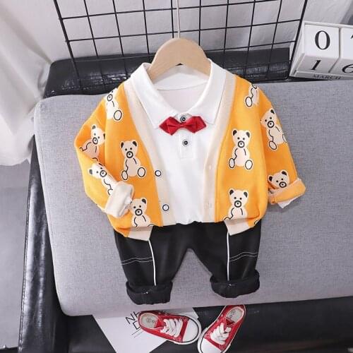 New Fashion Children Clothes Boys Girls Baby Clothing Set High Quality Autumn Kid Coat+shirt+Pants 3PCS Tracksuits Kids Outfits
