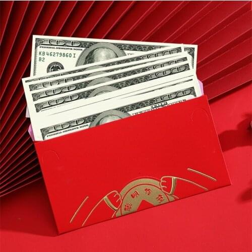 3Pcs Chinese Red Envelopes Cartoon Red Pocket Money Bag for Chinese New Year Hongbao 2021 Spring Festival Marry Party Gift Box