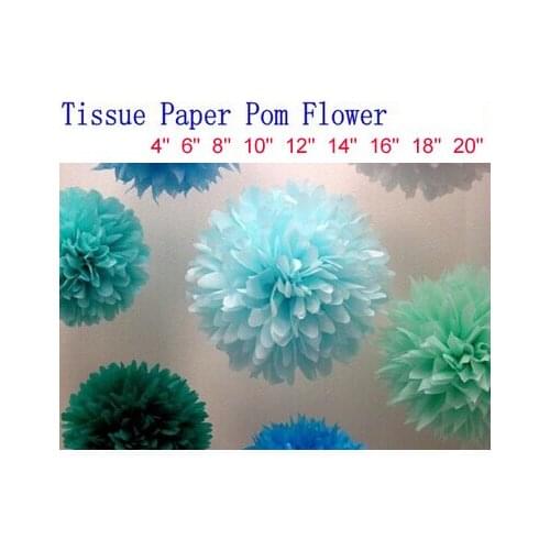 6" (15 CM )Pom Poms Ball-Tissue Paper Pom Poms Flower- Weddings, Woodland, Modern Vintage, Decorations-More Colors Available