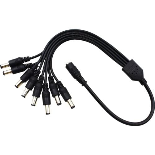 8 Way DC Power Splitter Adapter Cable For 12V 9V PSU Security Camera DVR