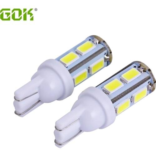 100pcs/lot Car Led T10 9smd led 5730 5630 w5w led t10 9LED Side Wedge parking bulb canbus auto for lada car styling