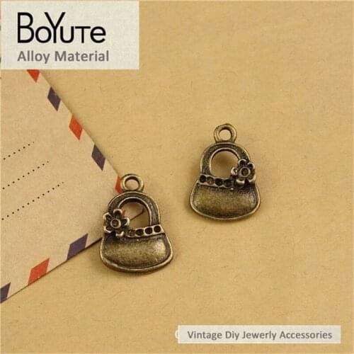 BoYuTe (50 Pieces/Lot) 20*14MM Vintage Style Handbag Pendant Charms Antique Bronze Plated Metal Pendant Charms Jewelry