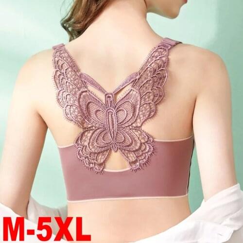 Butterfly Embroidery Wirefree Bra,Wire Free Butterfly Bra, Sports Beauty Back Bra Wirefree,Womens Non-Marking Daily Sports Bra