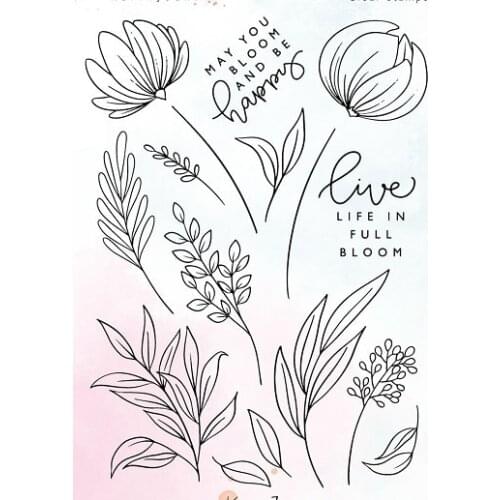 Flower Clear Stamp for Scrapbooking Transparent Silicone Rubber DIY Photo Album Decor 0508