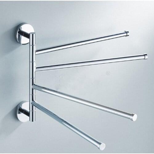 Two-bar Three-bar and Four-bar Bathroom Hardware Stainless Steel Towel Rack Rotary Movable Towel Rack