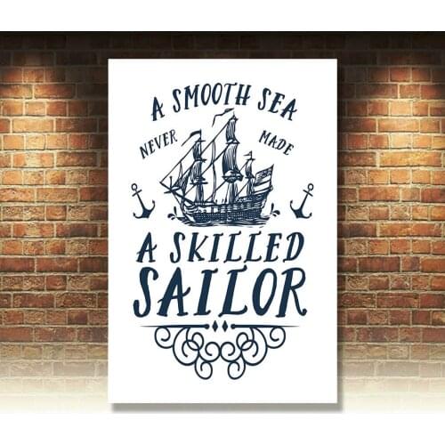 A Smooth Sea Never A Skilled Sailor Metal Wall Plaque Print Inspiration Decor