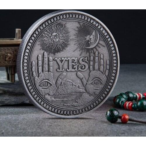 Yes/No Gothic Prediction Decision Coin All Seeing Eye Or Death Angel Nickel USA Morgan Dollar Coin Souvenirs Collectible coins