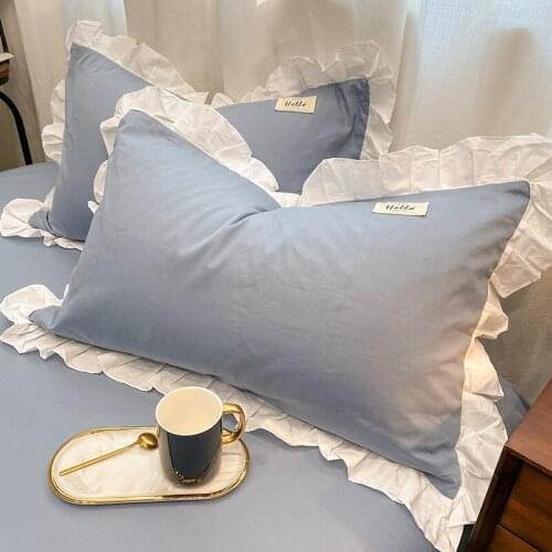 Cotton 100 Full Cotton Pillowcase One-Pair Package Summer Large Pillow Liner Cover Double Pillow Case Men