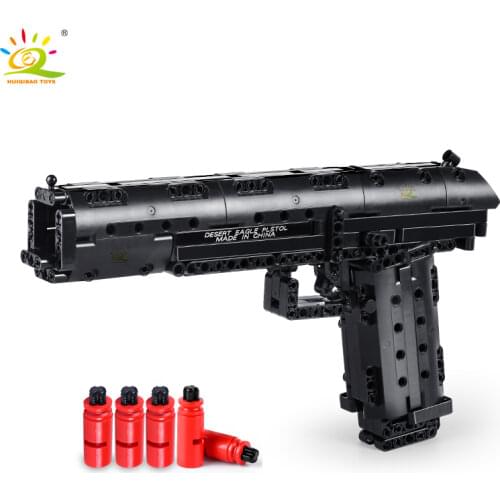 HUIQIBAO TOYS 563Pcs DIY Desert Eagle Gun Model Building Blocks set Shooting Game Technical Bricks City DIY Toys For Children