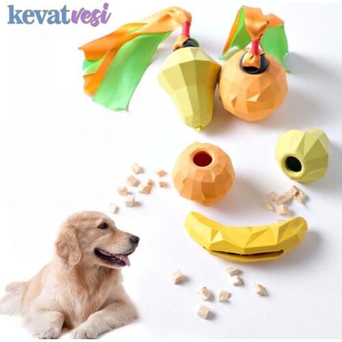 Pet Dog Toys Fruit Shape Squeaking Rubber Leaking Food Toys Bite Resistant Interactive Training Toys for Small Dogs Accessories