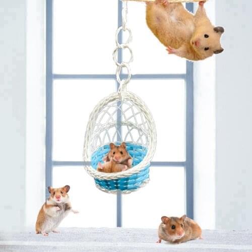 Swing Nest Cages Hanging bed Hamster Hammock Parrot Basket Small Pet Cradle Weaving Bird Nest Hammock Garden Decoration