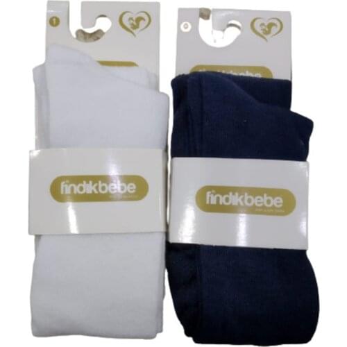 Newborn Pantyhose Bebe Stocking 2'li Set Daily Cotton Pantyhose socks White Flat