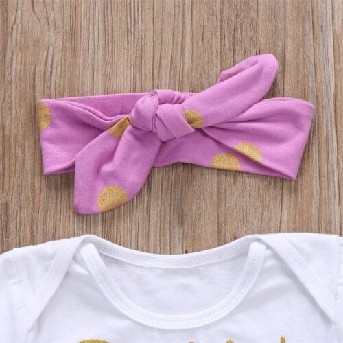 Newborn Toddler Infant Baby Girls Clothes Dots Romper Jumpsuit And Pants Outfit Set