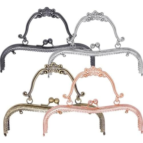 LMDZ 4 Colors Fashion Women Bags Handle Handbag Clasp Lock Arch Frame Accessories 20.7cm Metal DIY Coin Purse Bag Making