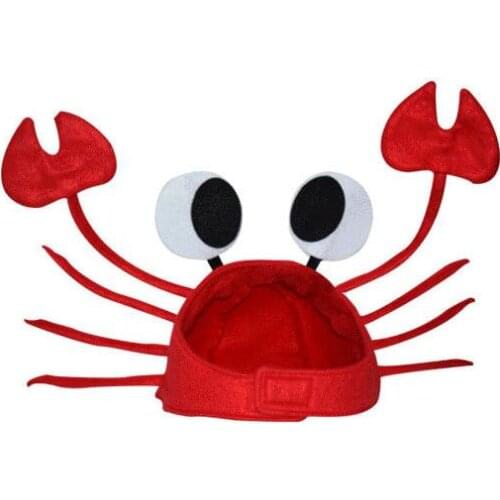 2021 New Creative Red Crayfish Crab Hat Caps Performance Cosplay Props For Kids Adults Christmas Halloween Dance Party Hat