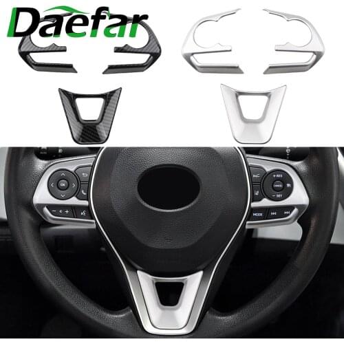Daefar Car Steering Wheel Button Panel Cover Trim Sticker for Toyota RAV4 RAV 4 Corolla Avalon 2019 2020 Accessories