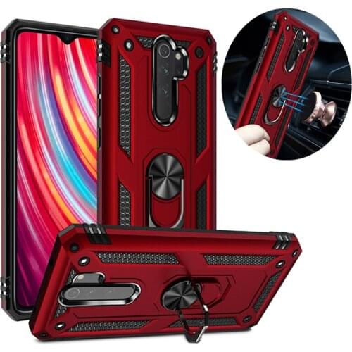 Armor Soft Shockproof Phone Case For Xiaomi Redmi Note8 Note9S Pro Magnetic Ring Stand Case For Redmi 9 8A Silicone Bumper Cover