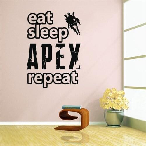 Eat Sleep Apex Legends Repeat Wall StickerArt Removable Home Decor Fashion Life Poster Mural Vinyl Waterproof DW8113