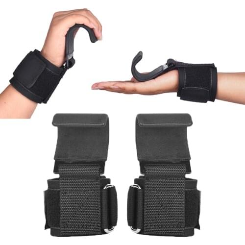 Power Weight Lifting Gym Training Hook Wrist Support Gripper Straps Indoor Gym Fitness Nylon Wrist Straps