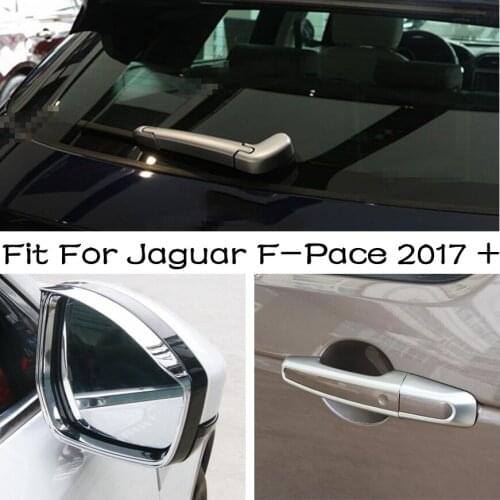 Lapetus Chrome Rear Bumper Tail Fog Lights Lamps Frame Cover Trim 2 Pcs Matte Exterior Fit For Jaguar F-Pace 2017 - 2020 ABS