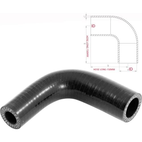 ID 19- 35MM 90 Degree Reducer Silicone/Silicon Hose Elbow - Rubber/Coolant/Radiator/Pipe