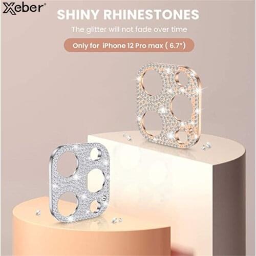 Camera Lens Protector Glitter Rhinestone Shockproof Film For iPhone 12 11 Pro Max X XS Max Mini Shiny Diomand Camera Accessories