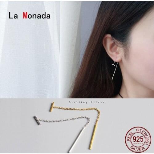La Monada Women Drop Earrings Korean 925 Sterling Silver Earrings For Women Jewelry Long Womens Earrings Hanging Stylish Stick