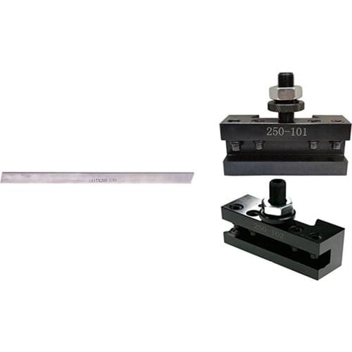 1 Pcs 3 mm X 12 mm X 200 mm Blades Lathe HSS Bit & 1 Set 250-101 250-102 Turning and Facing Holder Quick Change Tool