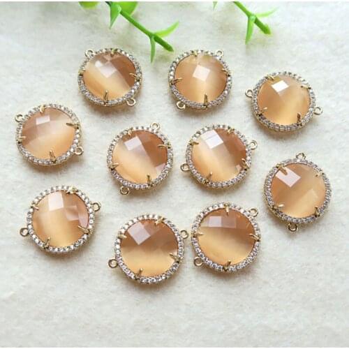 10pcs/lot quartz geode Druzy Gold Plated Faceted Glass Crystal Connector Beads For Making DIY Bracelet necklace Jewelry BD66